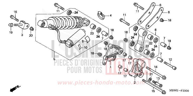 KISSEN, HINTEN von CBR600F Special Edition ROSS WHITE (NH196) von 2002